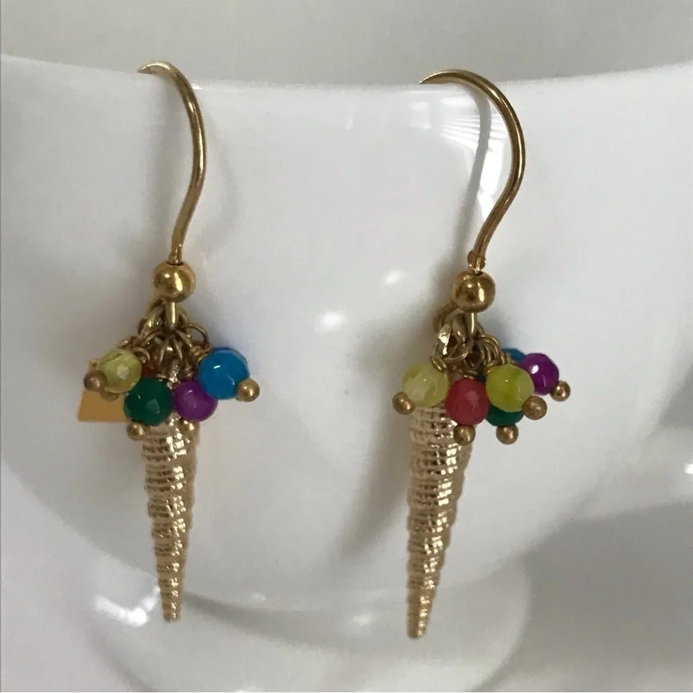 Rosantica Italy 925 Ice Cream Cone Beaded Statement Dangle Earrings - Picture 14 of 16